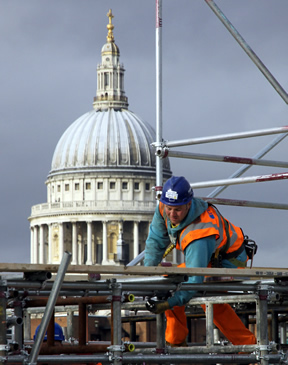 Scaffolding on Southwark Bridge images by Harris Digital Productions